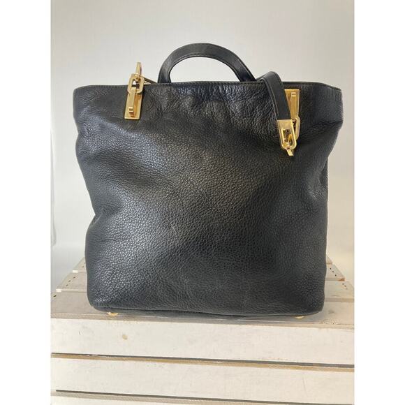 MICHAEL KORS, LARGE BLACK PEBBLED LEATHER SHOULDER BAG - Picture 4 of 16